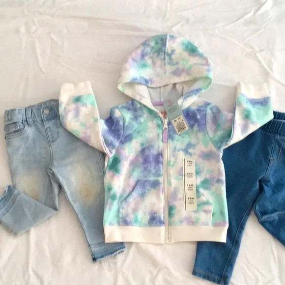 Cat & Jack Bundle: New Hoodie & 2 Jeans - Picture 1 of 7